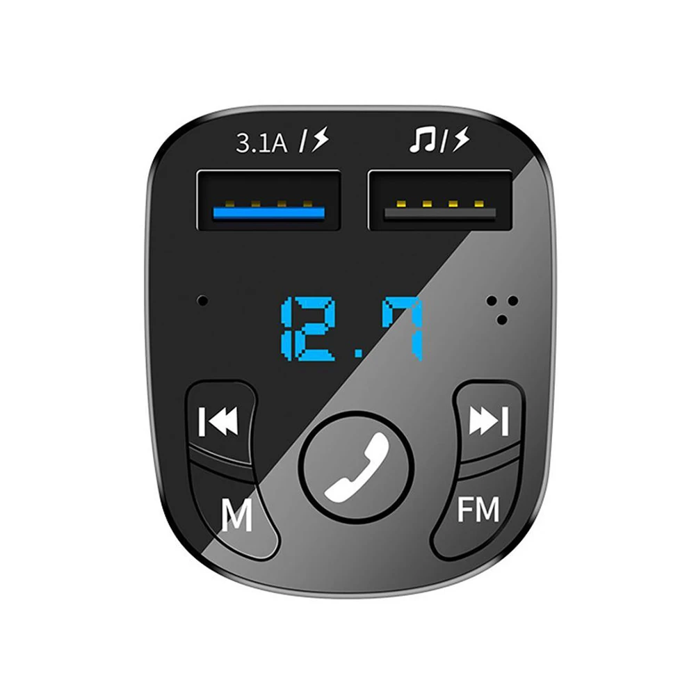 Car Mp3 Player Dual Usb Fast Charger Fm Bluetooth Receiver Bluetooth Compatible 5.0 Fm Transmitter Usb Flash Drive Plug Car Kit