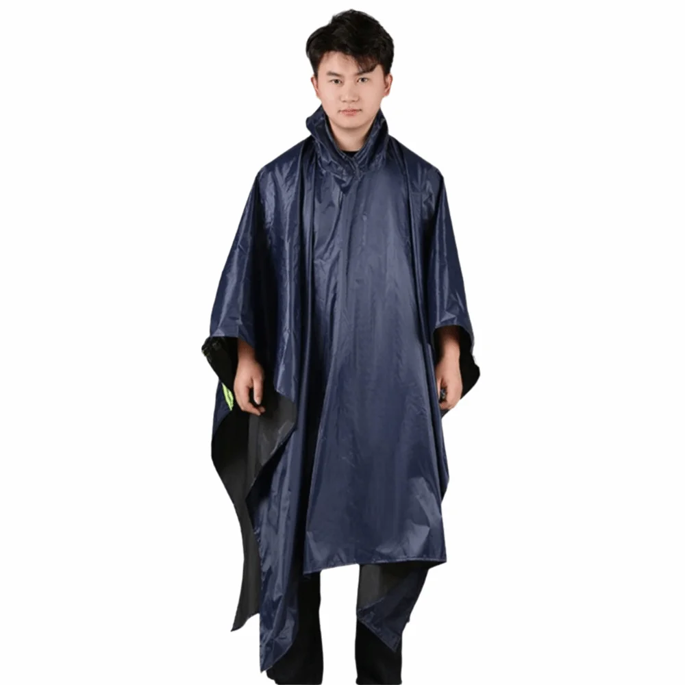 

Durable 3 in 1 Cycling Rain Poncho Portable Waterproof Rain Cape Cloak Adult Unisex Hooded Riding Raincoat Travel
