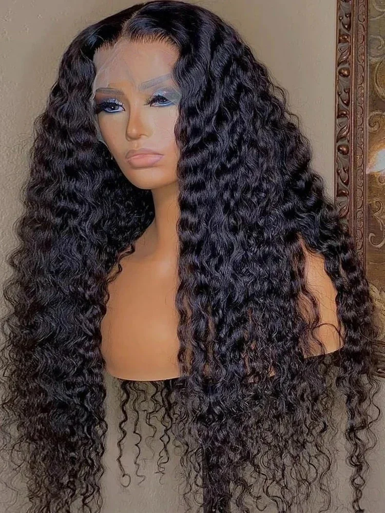 Nadine 13x4 Deep Wave Frontal Wig Brazilian Curly Human Hair Wigs For Black Women Water Wave Human Hair 13x6 HD Lace Frontal Wig