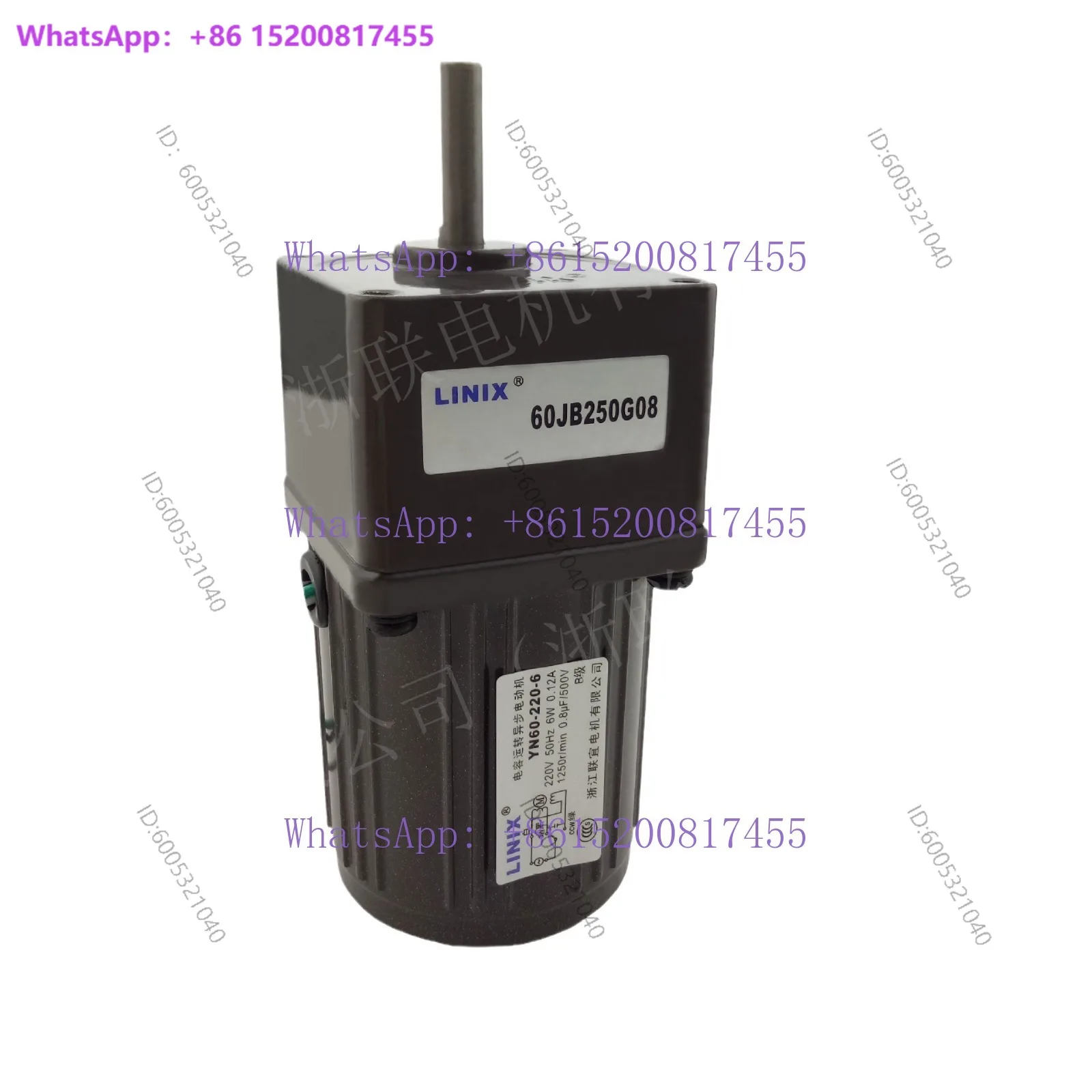 Small single-phase AC gear reduction motor with forward and reverse rotation YN60-220-6/60JB10