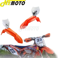 For KTM EXC XC SX SXF EXCF XCF 125 150 250 350 450 500 690 Enduro Supermoto Headlight Headlamp Motocross Front Mudguard Fender