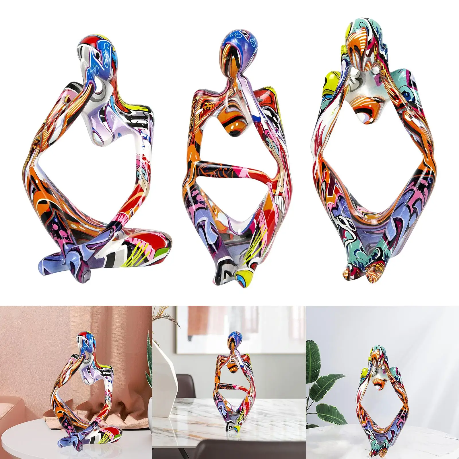 

Абстрактная статуя мыслителя, фигурка из смолы для украшения кафе, подарок на новоселье