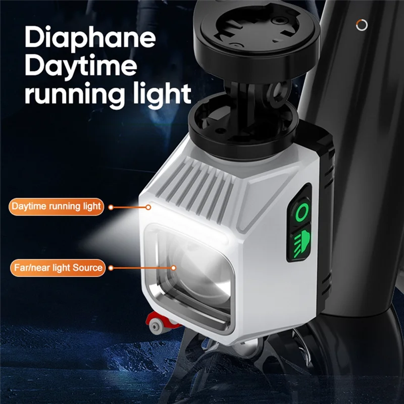 ONGE USB oplaadbare fietskoplamp LED-zaklamp voor mountainbike E-bike nachtfietslamp