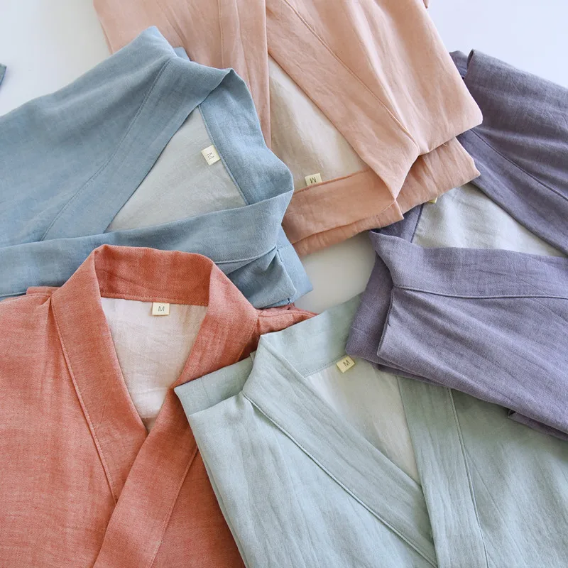 

Новые пижамы для пар из 100% хлопка, японское кимоно, одежда для сна, свадебное платье, новый женский халат, весенне-осенние халаты для душа