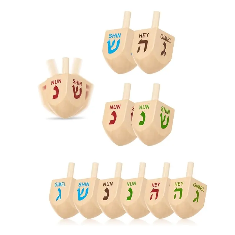 

Wooden Dreidel Set- 32 PCS Hanukkah Wood Dreidels For Family Activity Parties Card Games