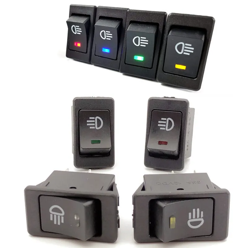 4 PCS,Car Fog Lights,Rocker Switch,Electrical Equipment With Lighting Power,ON-OFF,4 Pin,2 Position,35A Lndicator Light 12V DC