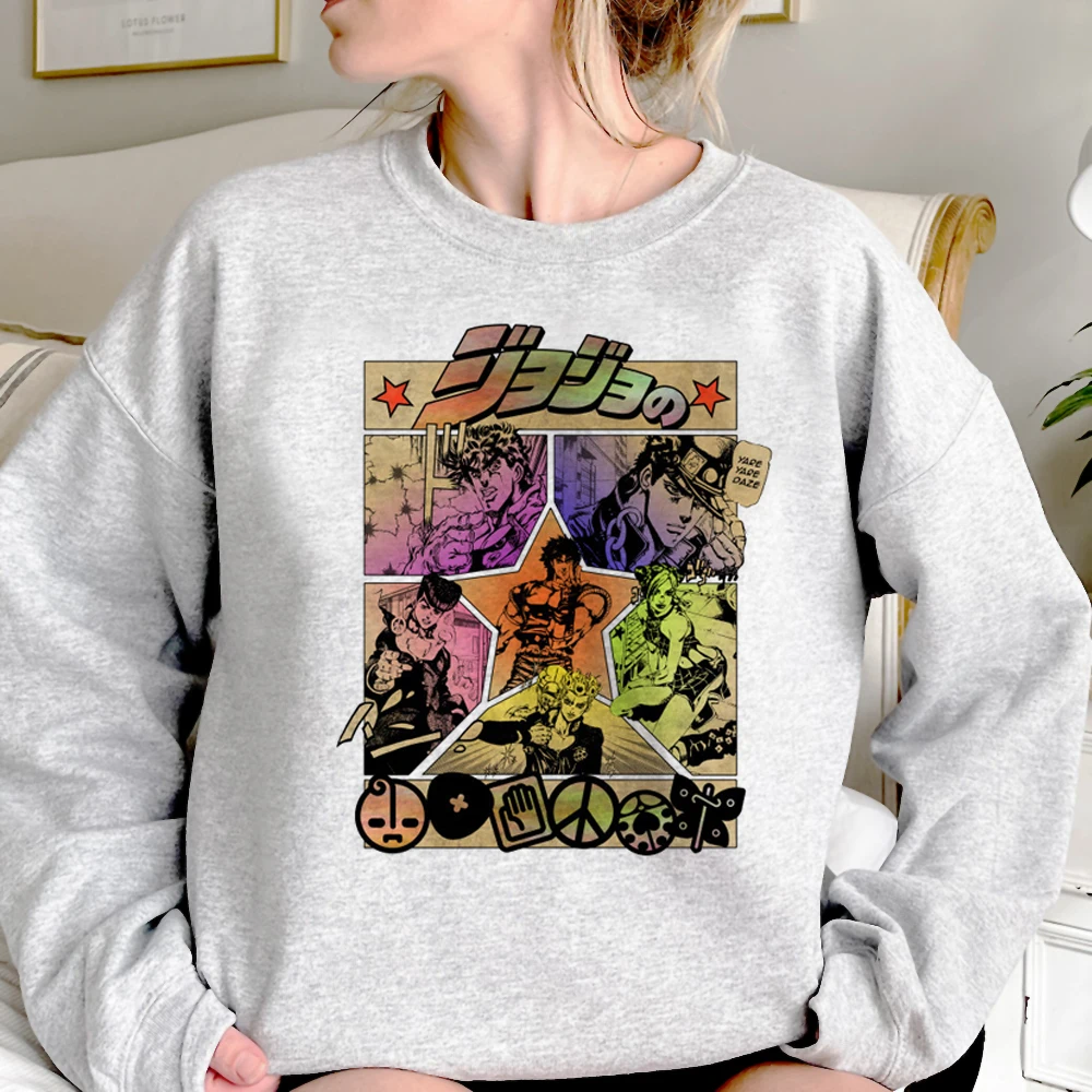 

Jojo Bizarre Adventure hoodies women sweat y2k 90s graphic Hood women Winter Pullover