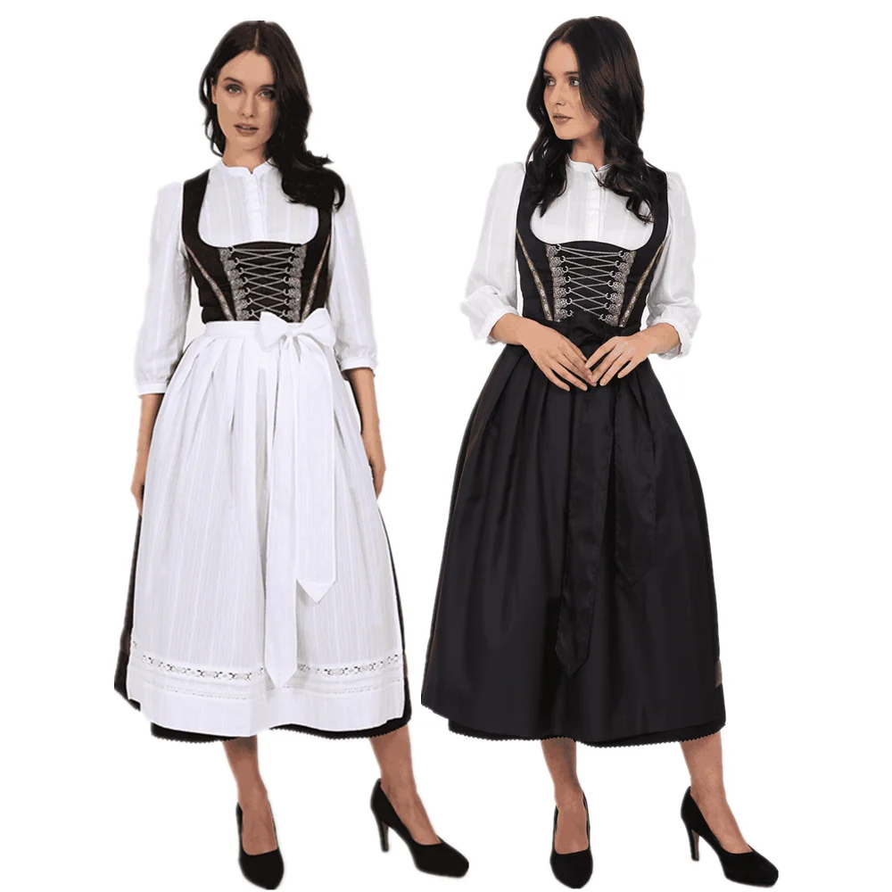 

German Oktoberfest Bavaria Traditional Beer Girl Traditional Dirndl Costume Halloween Performance French Maid Cosplay Dress