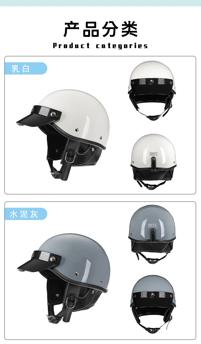Retro Vintage Motorradhelm Roller Halbhelm Cruiser Prince Motorradhelm – Detail 9
