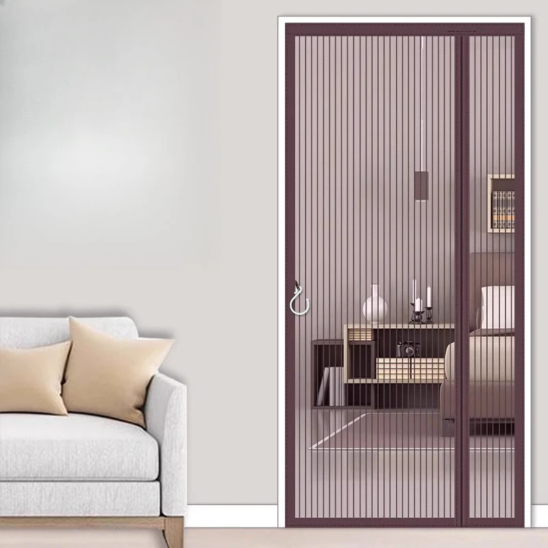 ستارة باب جانبية مفتوحة مضادة للبعوض ستارة شاشة ذاتية التحضير نافذة شاشة تشفير مغناطيسية نافذة فيلكرو غير تثقيب #1