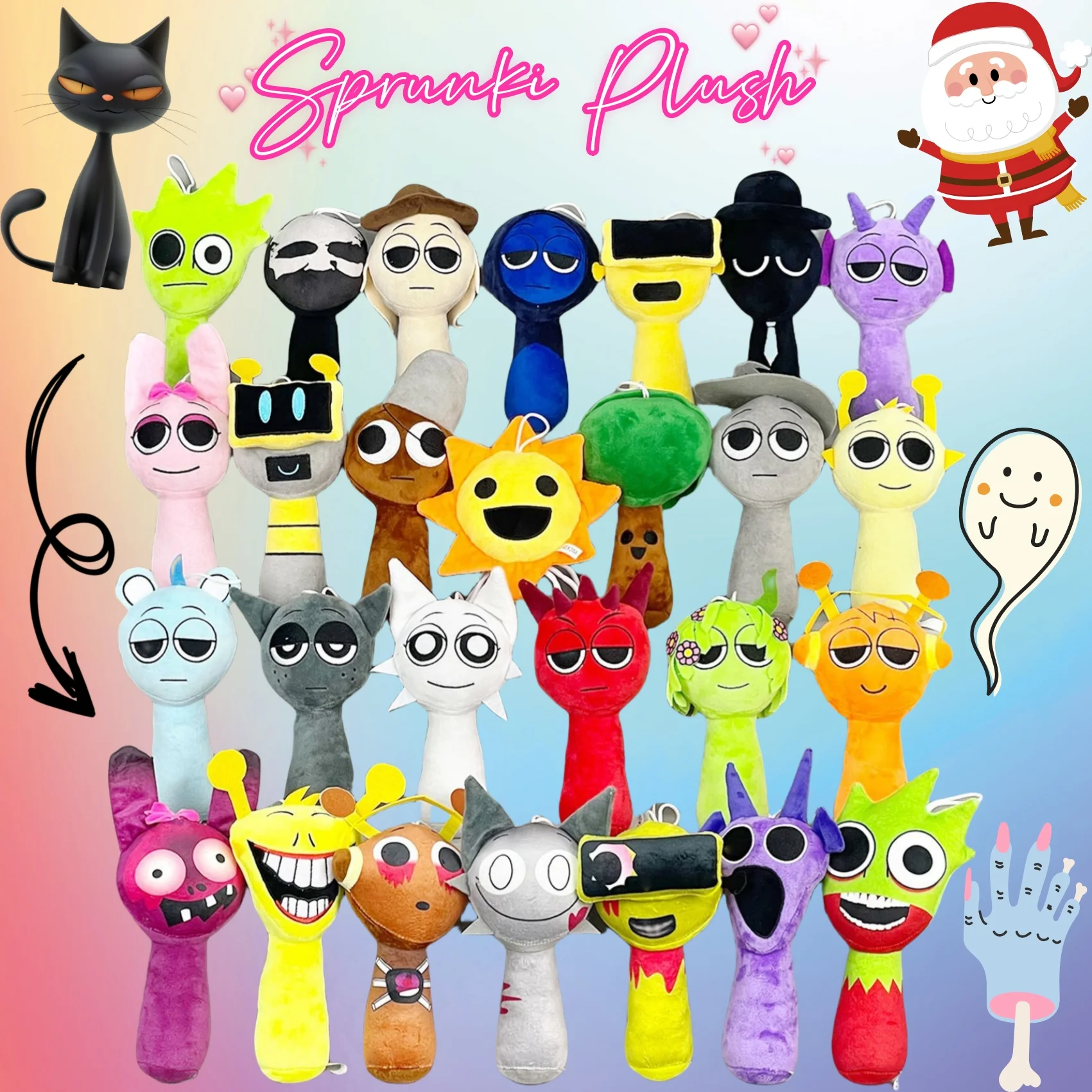 20cm New Incredibox Sprunki Game Deamond Dr. Harrison Qurst Wenda Gray Soft Plush Doll Peripherals Cute Birthday Gift Toys Game