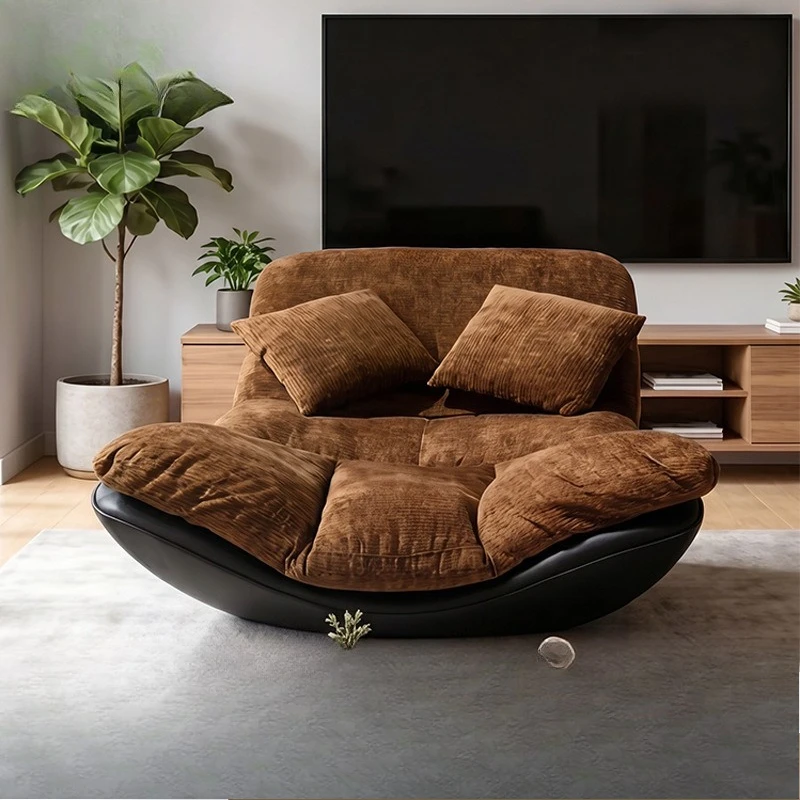 Italian minimalist single lazy sofa recliner home retro high-end designer reclining and sleeping leisure chair