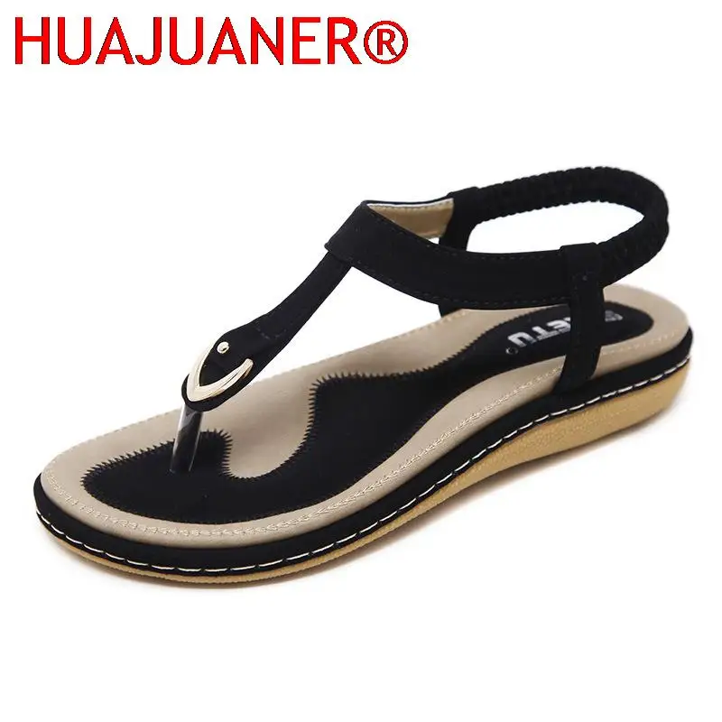 Summer Women Sandals Bohemia Casual Ethnic Shoes Flip Flops Soft Flats Woman Comfortable Plus Size Wedge Sandalias Zapatos Mujer