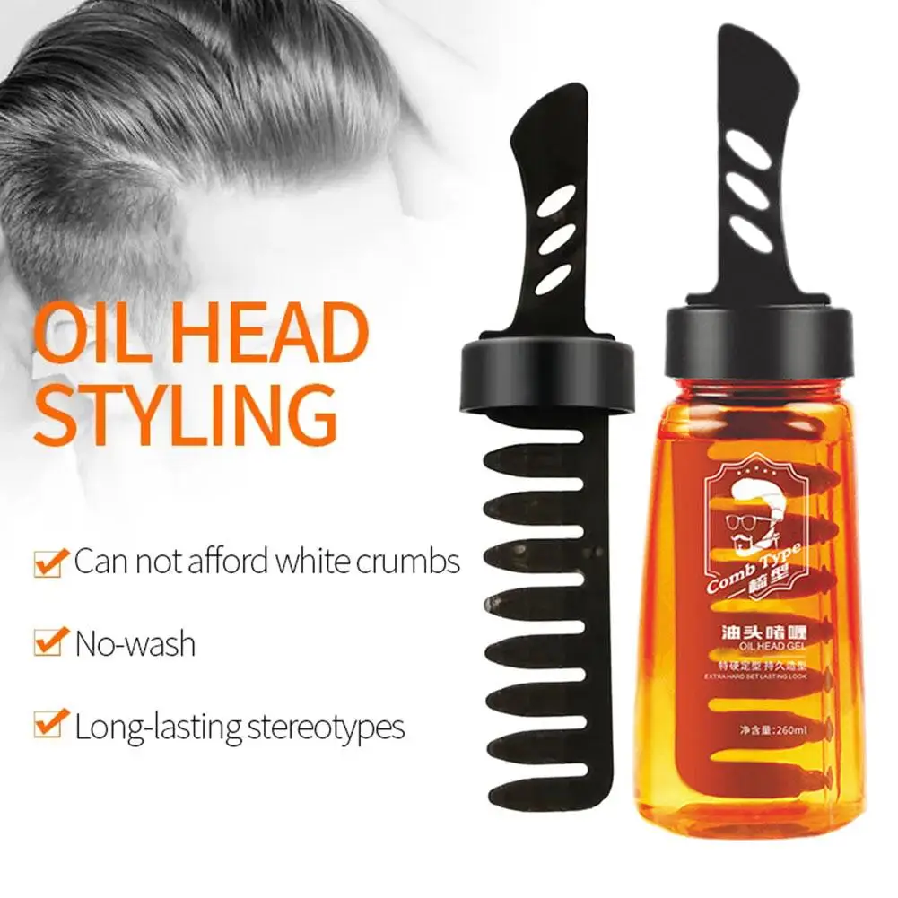 

100/260ml Men's Hair Wax Gel With Comb Long Lasting Hair Wax Hair Fluffy Oil Pomade Drying Quick Tool Cream Hair Oil Stylin Q2X5