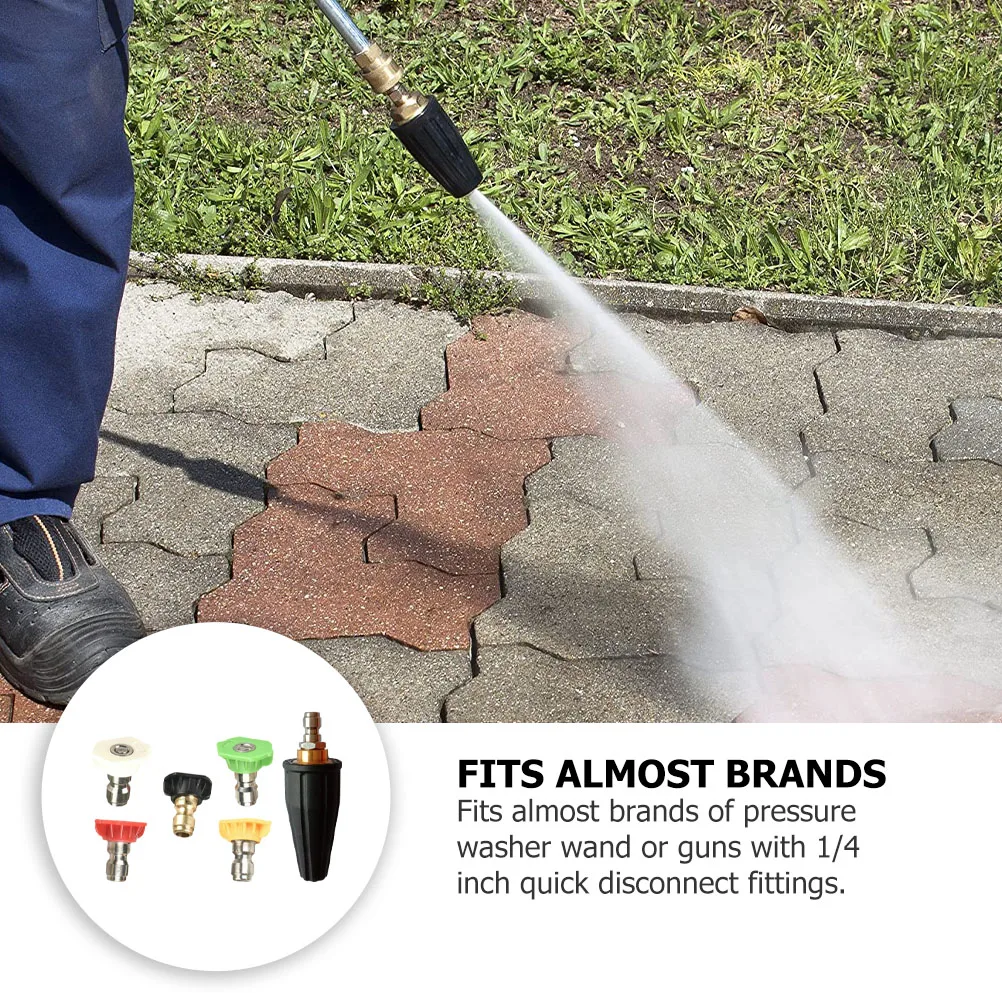 

5 Spray Nozzle Tips 1 Turbine Nozzle High Pressure Washer Stainless Steel PA66 Copper 1 4 Inch Quick Disconnect Fits Most