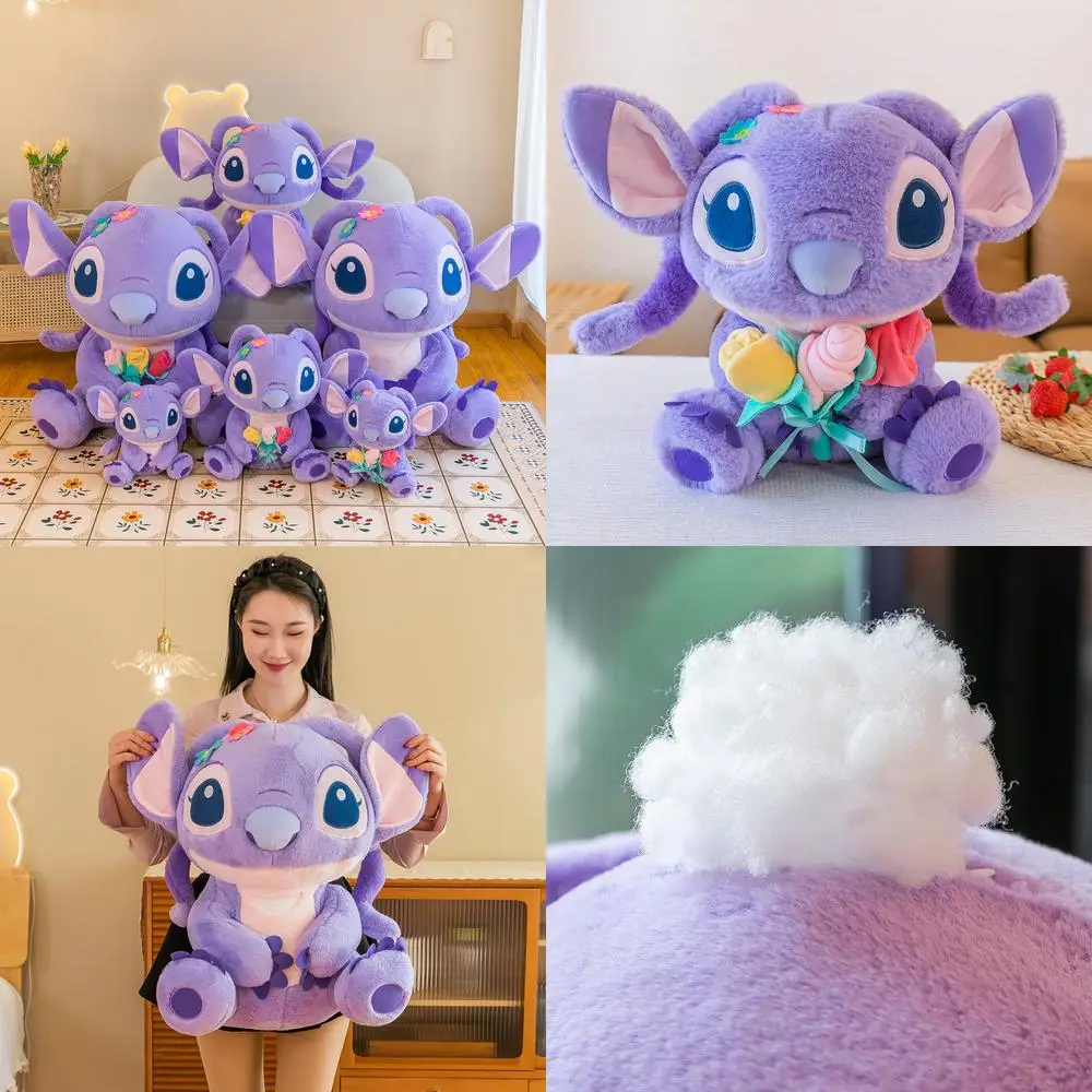 

70cm Wholesale Kawaii Purple Stitch Plush Toy Large Size Lilac Fluffy Stuffed Doll Kids Birthday Gift Cute Amigurumi Teddy Bear