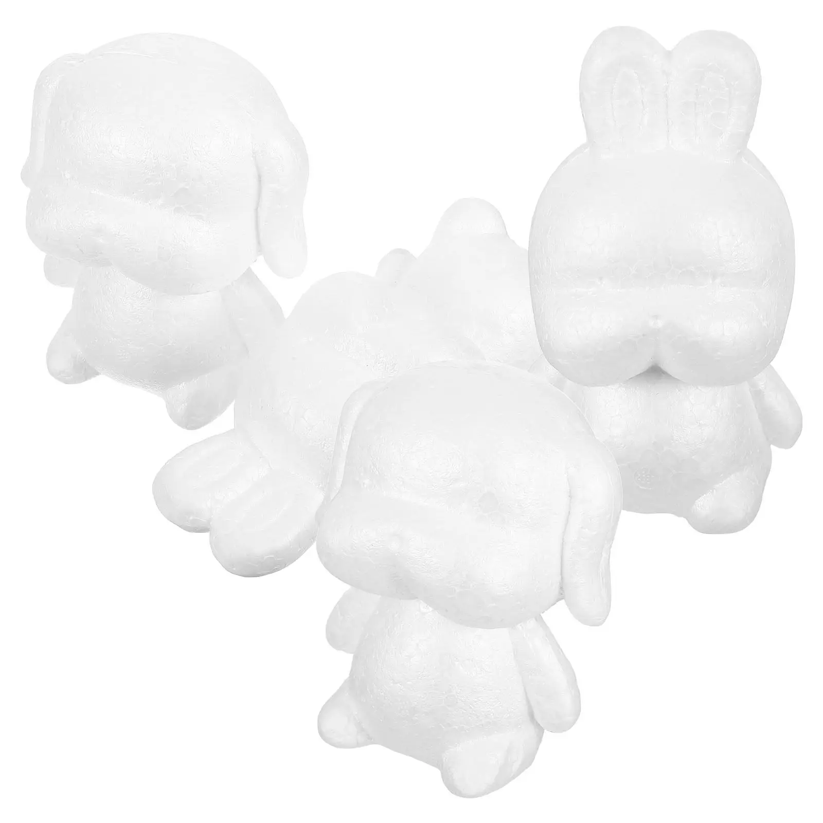 

4Pcs White Foam Animal Shapes DIY Craft Kit Lightweight Unpainted Creative Art Supplies for Children Painting Decorating Holiday