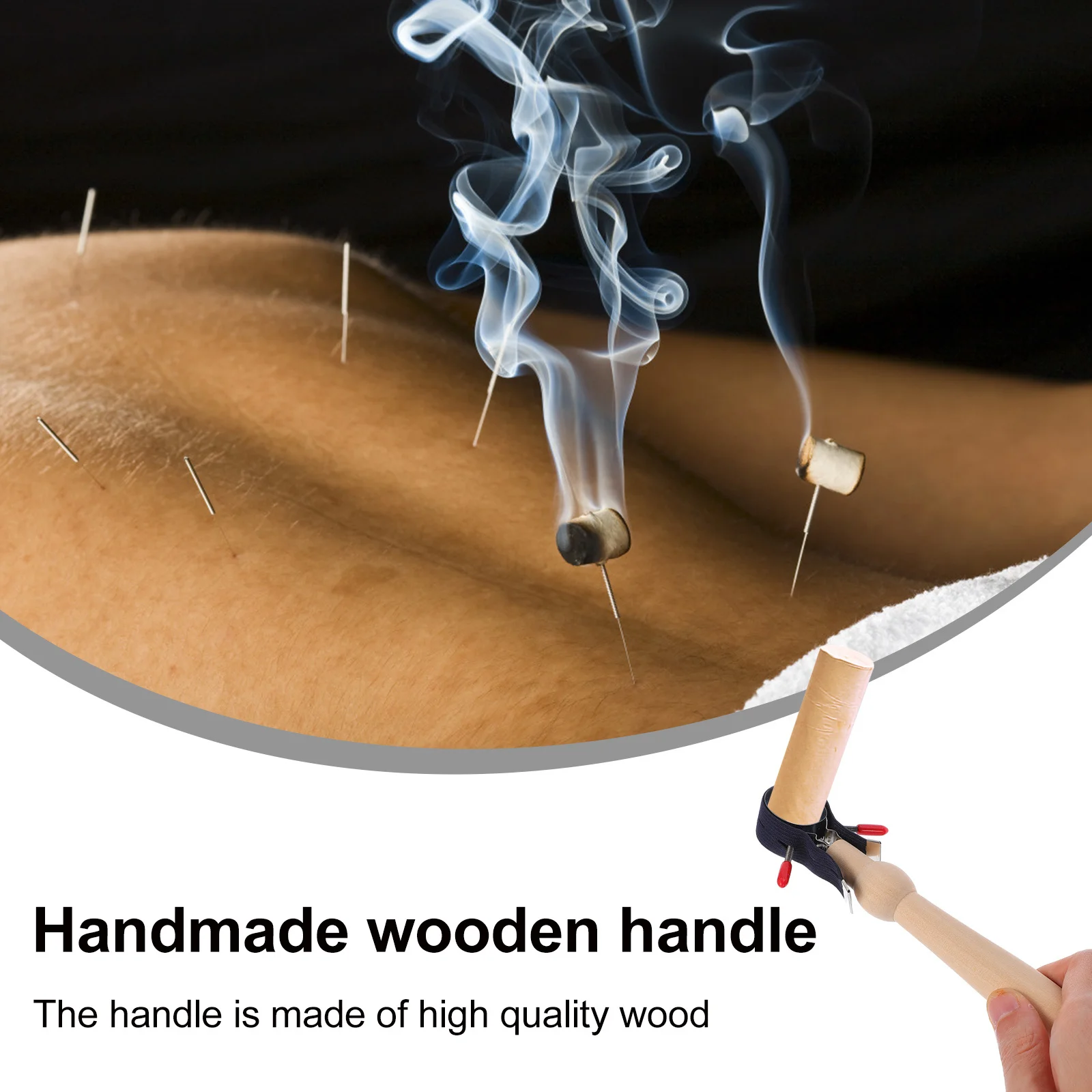 

1 set 1 Set Handheld Moxa Rack Ergonomic Handle Moxibustion Tool Home Salon Use Moxa Stick Holder Burner