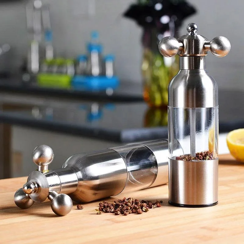 Heavy Steel Spice Salt and Pepper Mill, Manual Hand Rotate,  Grinder, Kitchen Accessories