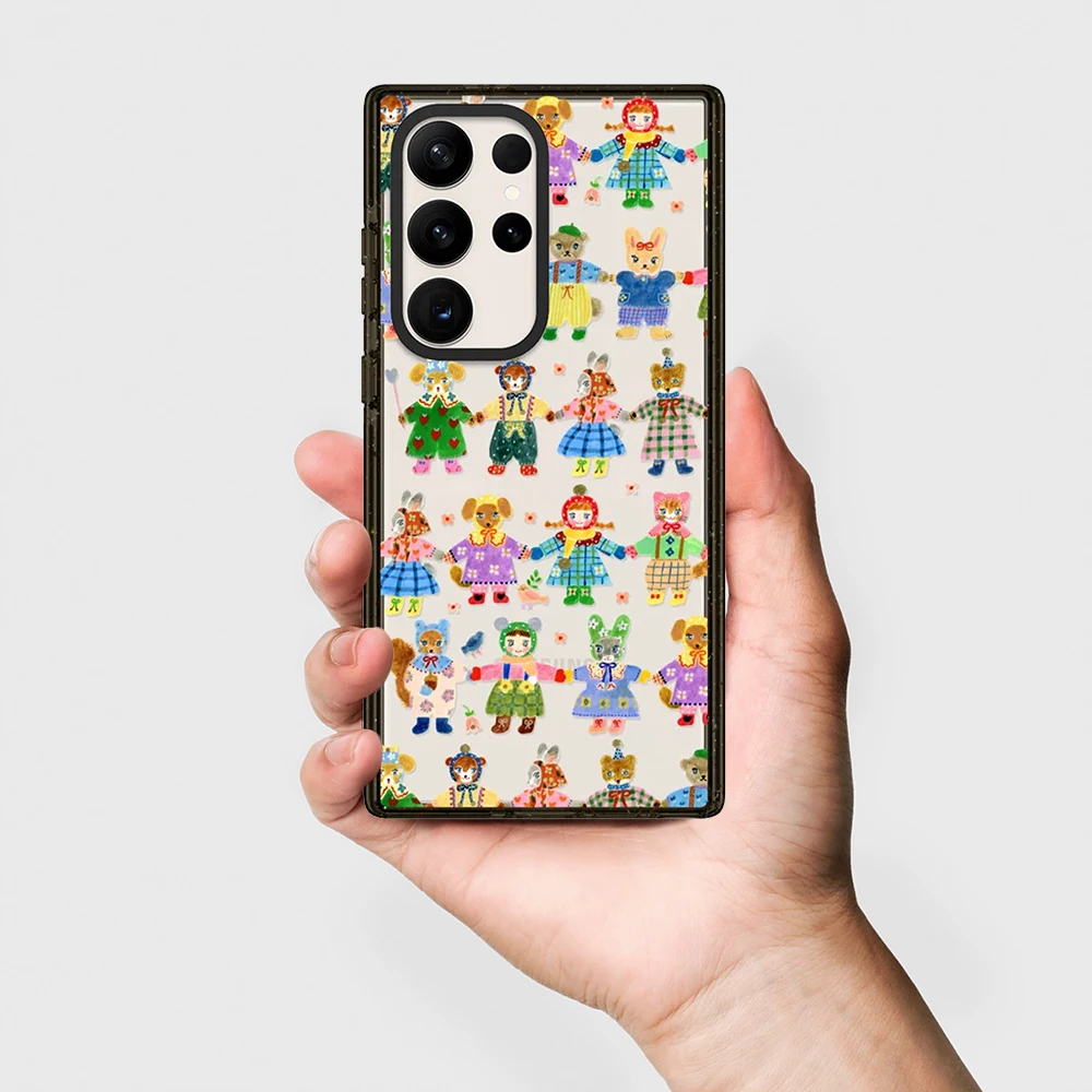 Carnival Cute Animals Acrylic Black Border Case for Samsung Galaxy S26 S25 S24 S23 Ultra S26U S24+ S25+ S26 Plus Protective Case
