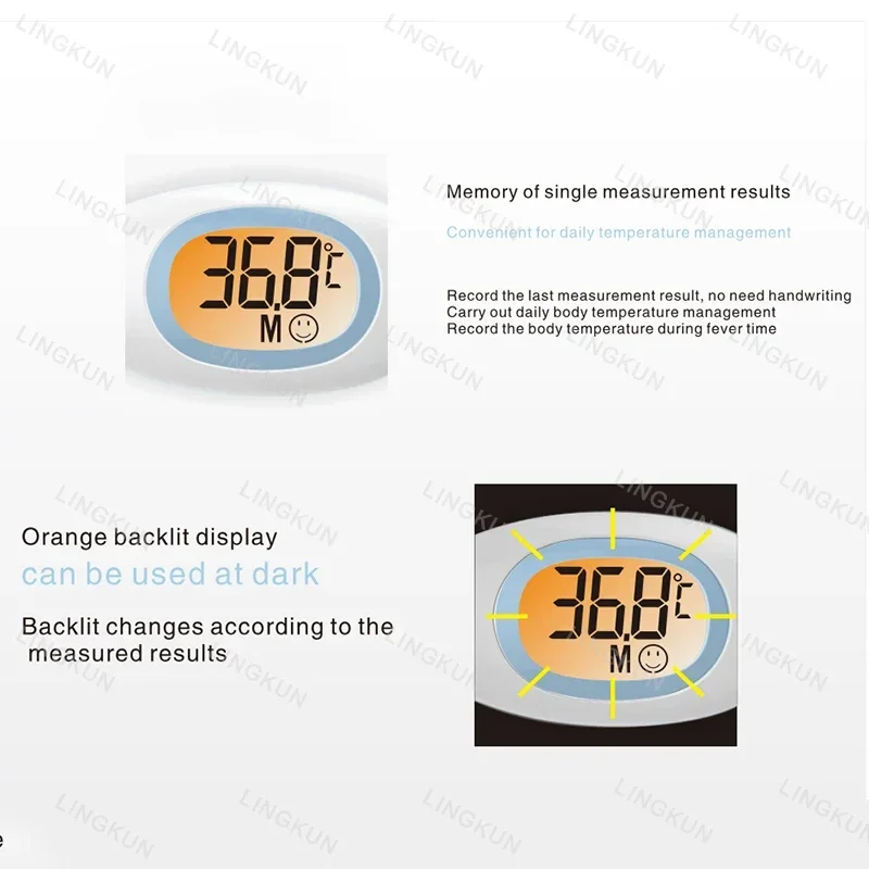 Silicone Fast 8S Thermometer for Fever Digital Infrared Basal Body Thermometer Oral Armpit Rectal Temperature LED Display