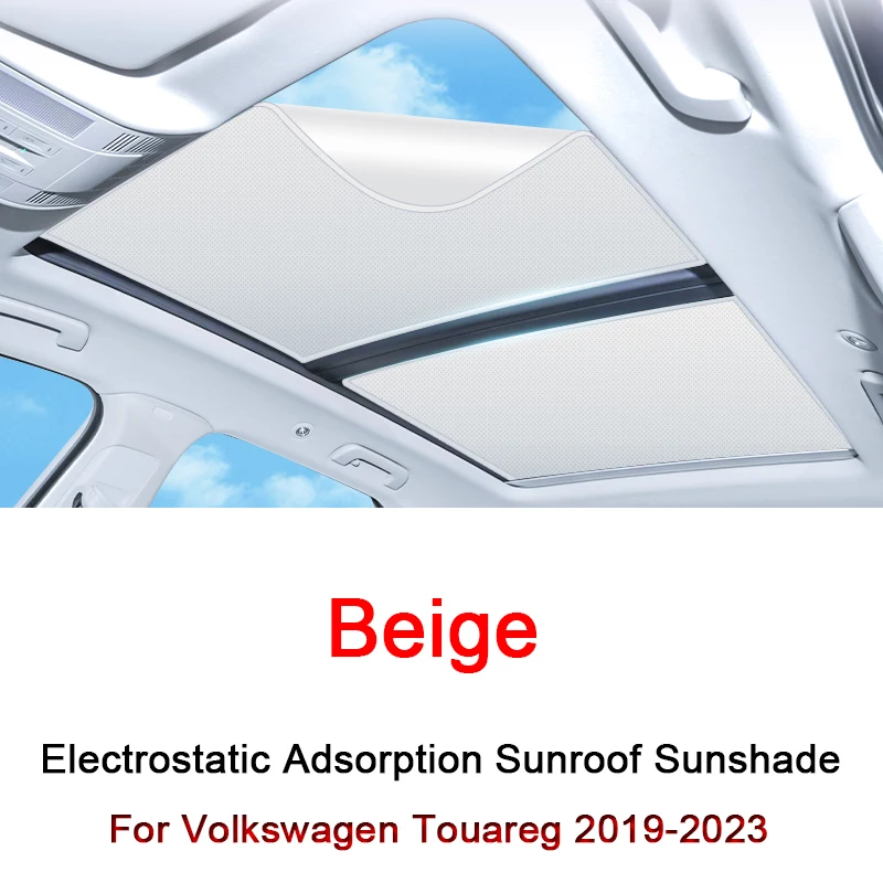 For Volkswagen Touareg 2019-2022 2023 Electrostatic Adsorption Car Roof Sunshade Skylight Blind Shading Windshield Sunroof Cover