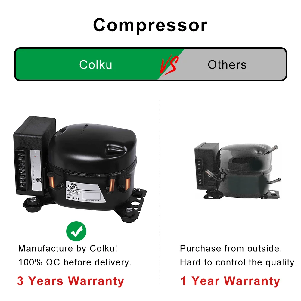 Colku nevera de cajón para caravana, refrigerador extraíble de 23L, CC integrada, mini congeladores, Enfriador de aire reacondicionado, 12v, 24v