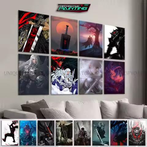 Hot Anime Berserk Canvas Painting Guts Figures Hd Printed Home Decoration Pictures Poster Wall Artwork For Living Room No Frame