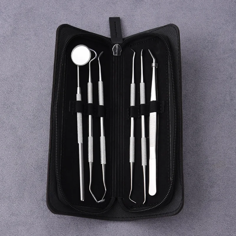 10pcs Professional 6-Piece Dentals Kit / Anti-Corrosion Stainless Steel Precision Dentals Instruments Set for Clinic & Home Use