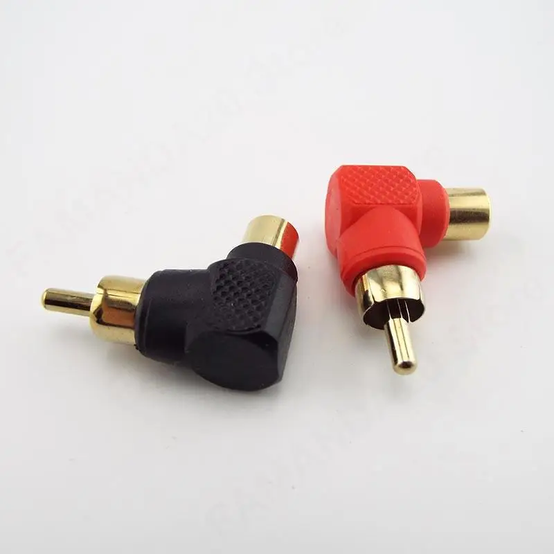 90 Degree RCA Male To Female Right Angle Connector Plug Adapters M/F Audio Adapter Gold Plated O21