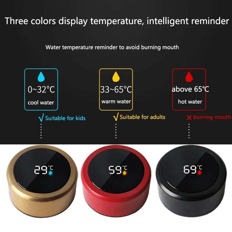 smart digital water bottle keeps cold and heat thermal bottle Stainless Steel Thermos for baby children kids terms