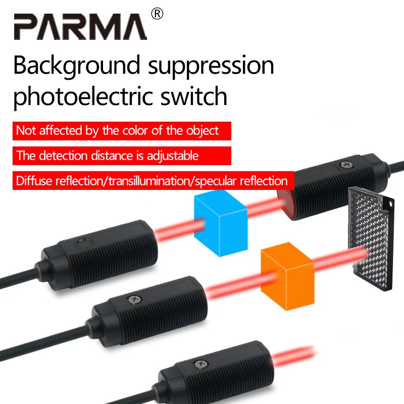 

The background suppression photoelectric switch mirror surface diffuse reflection transmission distance is not affected by color