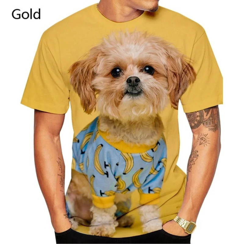 2024 Men4 New Fashion Unisex Funny 3D Printed Shih Tzu Dog Short Sleeved Shirt Cute Pets T-shirt XXS-5XL