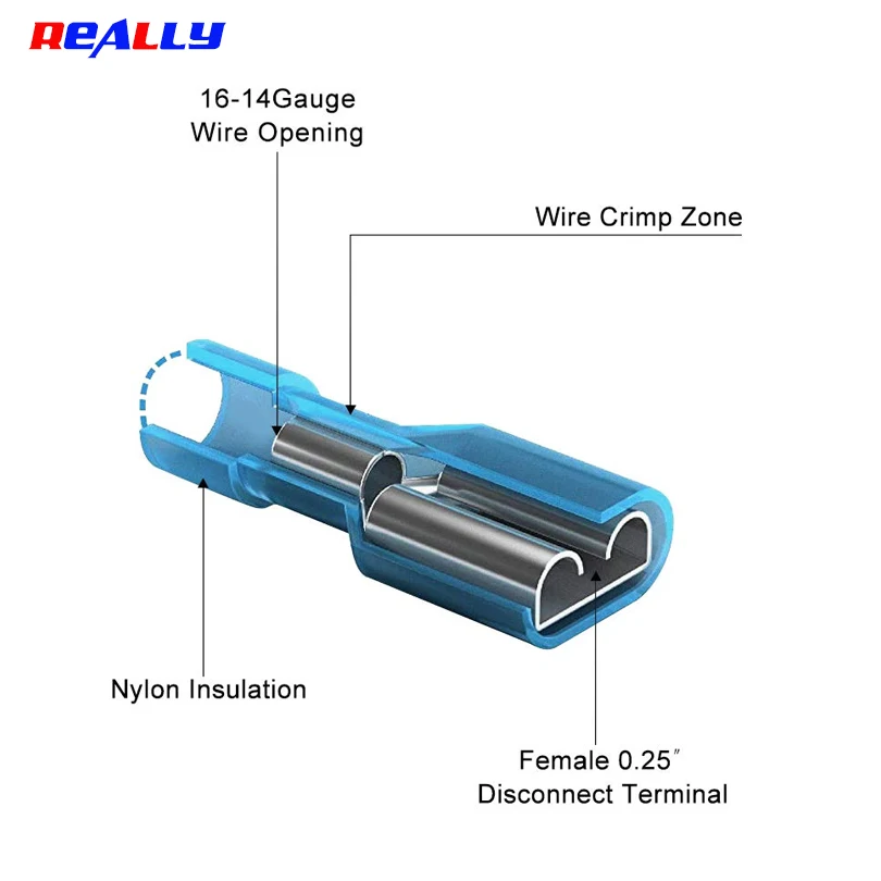 REALLY 100pcs Male and Female Nylon Electrical Wiring Connector Insulated Crimp Terminal Spade Red Blue Yellow MDFN FDFN