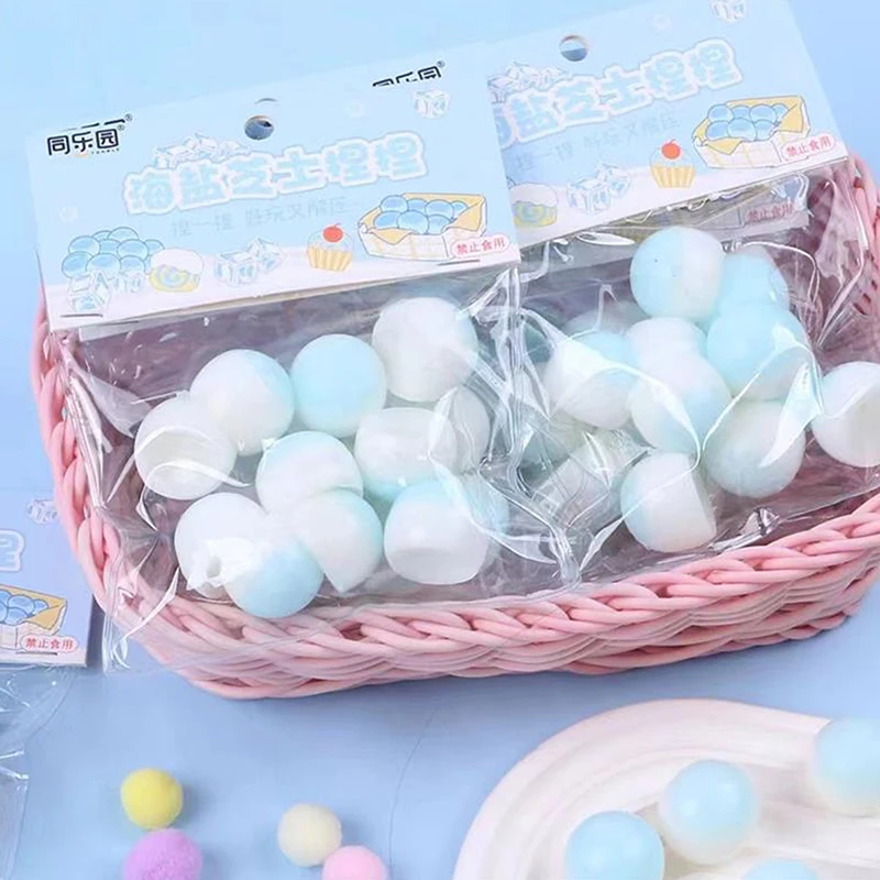 Jouet mignon de décompression de pincement de boule de pêche de fromage de sel de mer de simulation de dessin animé pour des enfants, libération souligné, presser, rebond lent, jouets d'aération