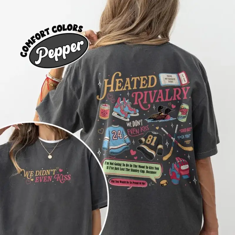 Heated Rivalry Hockey Romance Comfort Color Shirt Hollander Rozanov Couple Graphic Tee Book Movie Fan Gift Reader Apparel