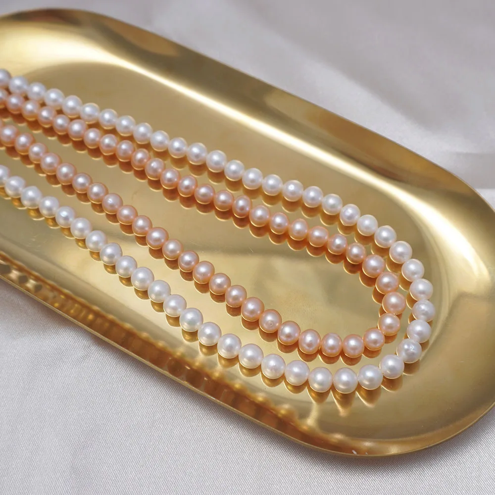 

Hot Selling Natural Freshwater Pearl 5-6mm Near-round Smooth Loose Spacer Bead Jewelry Accessories Making DIY Necklace Bracelet