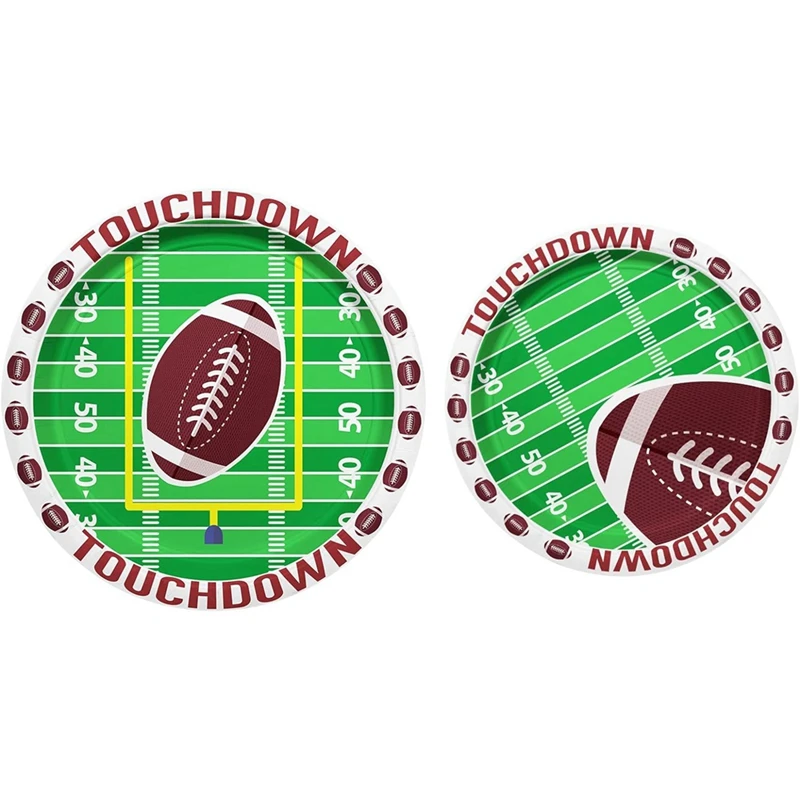 101 Piece Football Themed Tableware Set Football Party Set Green Paper+PE Perfect For Football Game Or Birthday Party