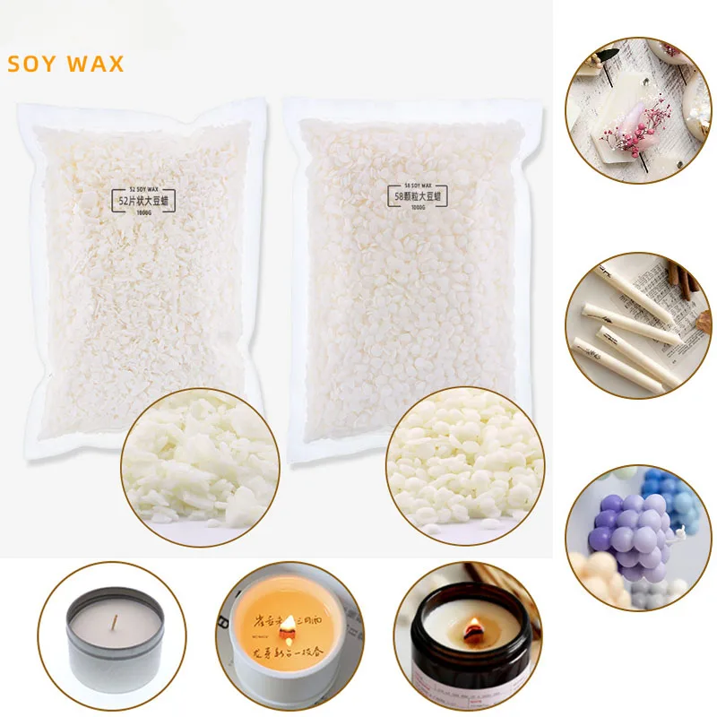 

500g Natural Soy Wax Granular Flakes Scented Candle Raw Material Blocks No Additives for DIY Candle Soap Making Supplies Candle