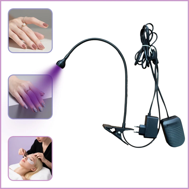 

5W UV curing lamp eyelash grafting gel curing lamp beauty nail mute foot switch noiseless LEDUV curing lamp