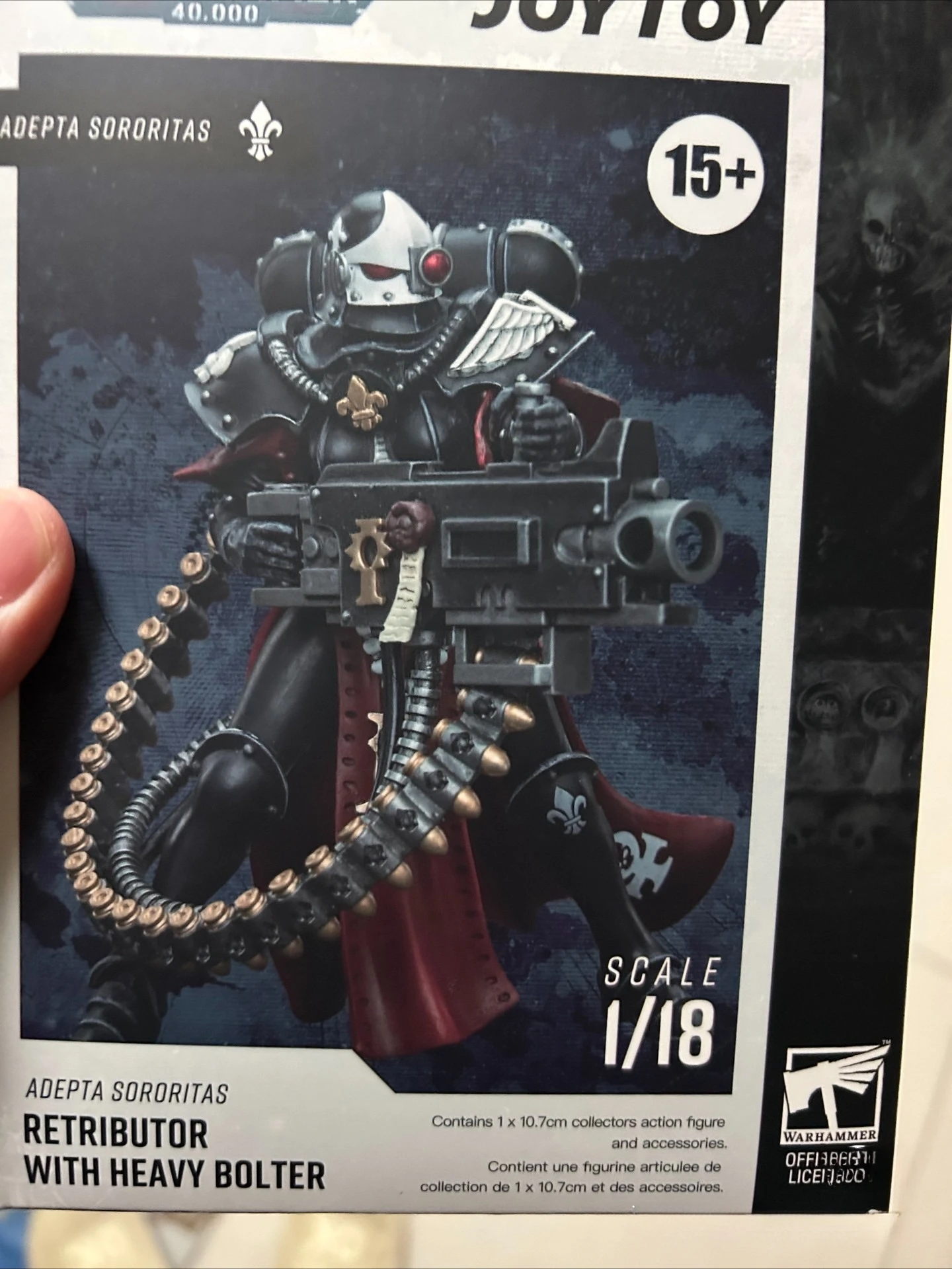 

JOYTOY 40k 1/18 Action Figures 10.7cm Adepta Sororitas Retributor with Heavy Flamer Figure Model Collection Toy Gift