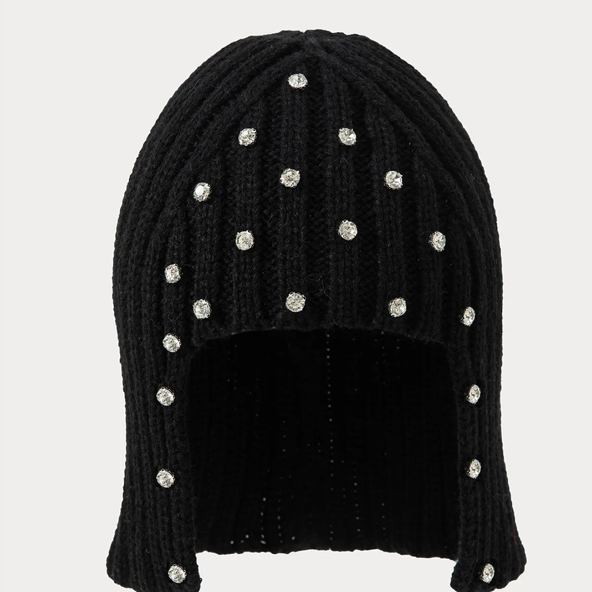 Autumn And Winter Water Diamond Heavy Industry Wig Caps Women's Fashion Keep Warm Ear Protection Tidal Current Knitted Hats