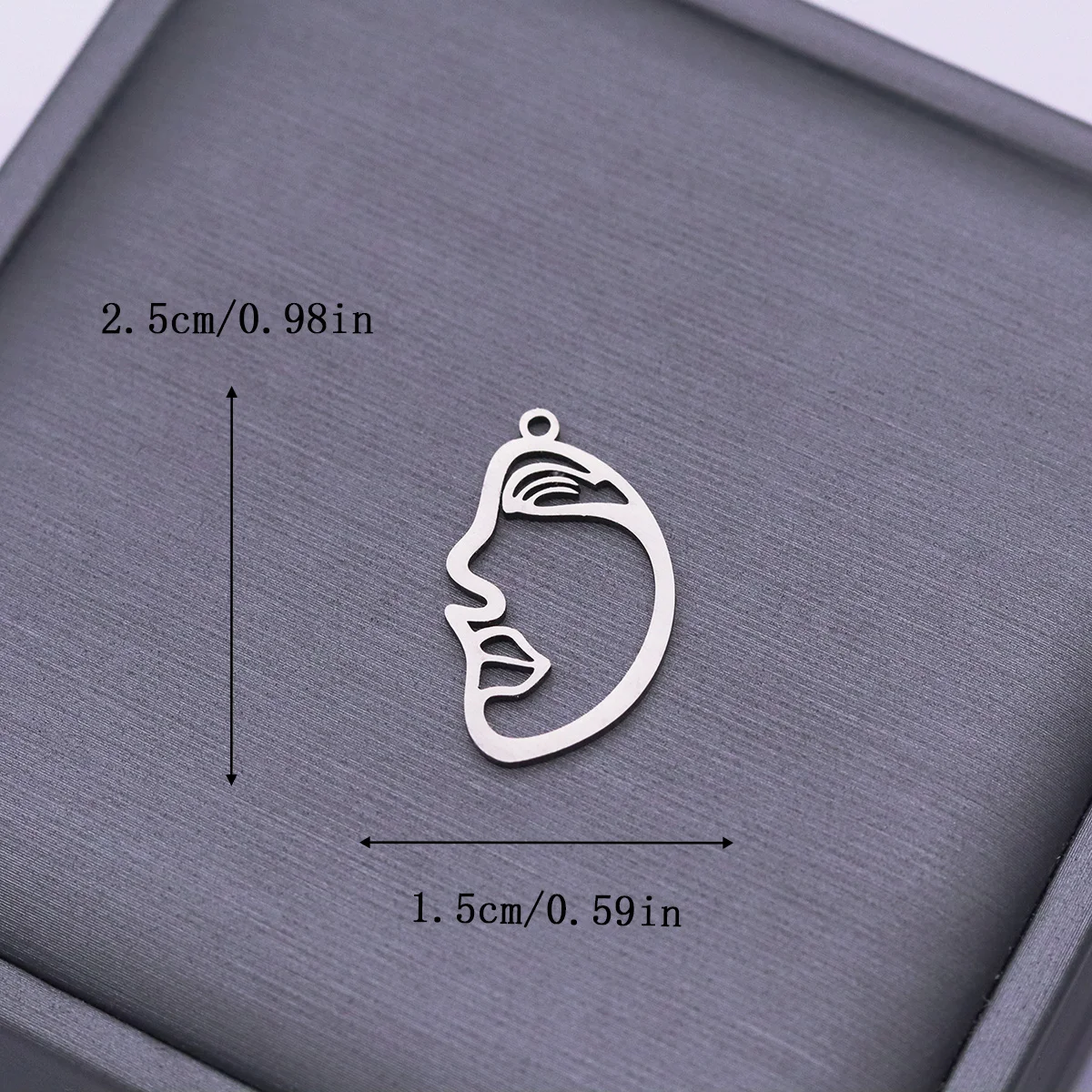 3pcs Human Face Charm For Jewelry Making Earring Pendant Bracelet Necklace Accessories DIY Supplies Stainless Steel