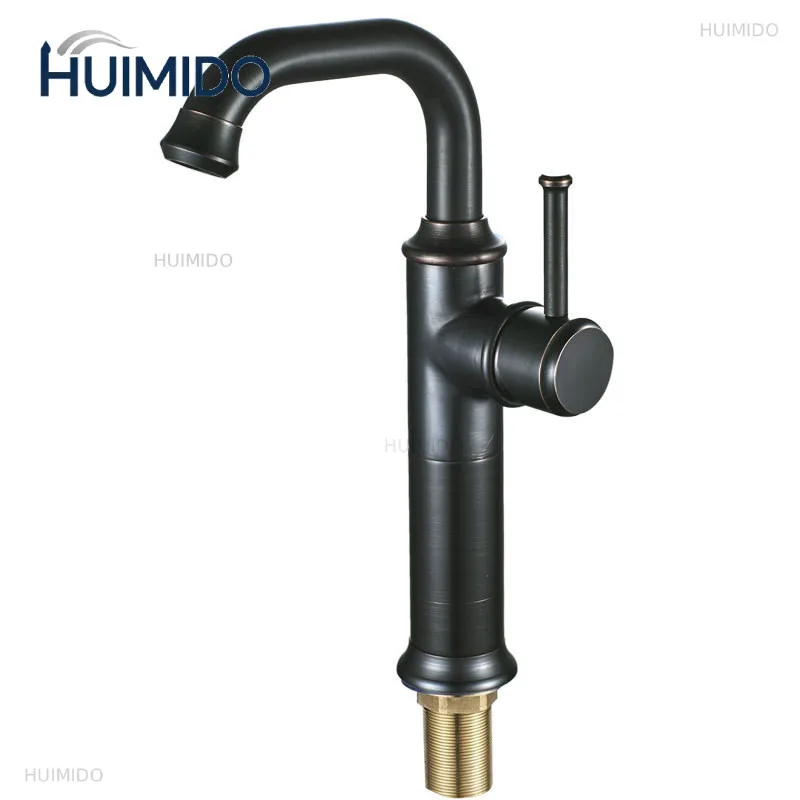 Basin Faucet Antique Bronze Bathroom Mixer Tap Black oil Brushed Wash basin Faucet Single Handle Hot and Cold Water Faucet