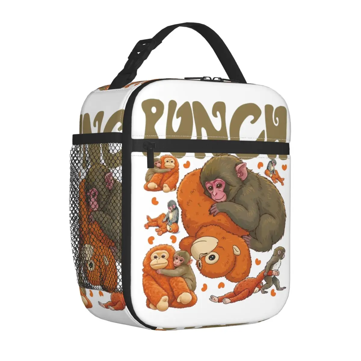 

Термосумка-холодильник для еды в школу с изображением обезьянки, держащей плюшевую игрушку, многоразовая, для ланч-бокса/бенто-бокса