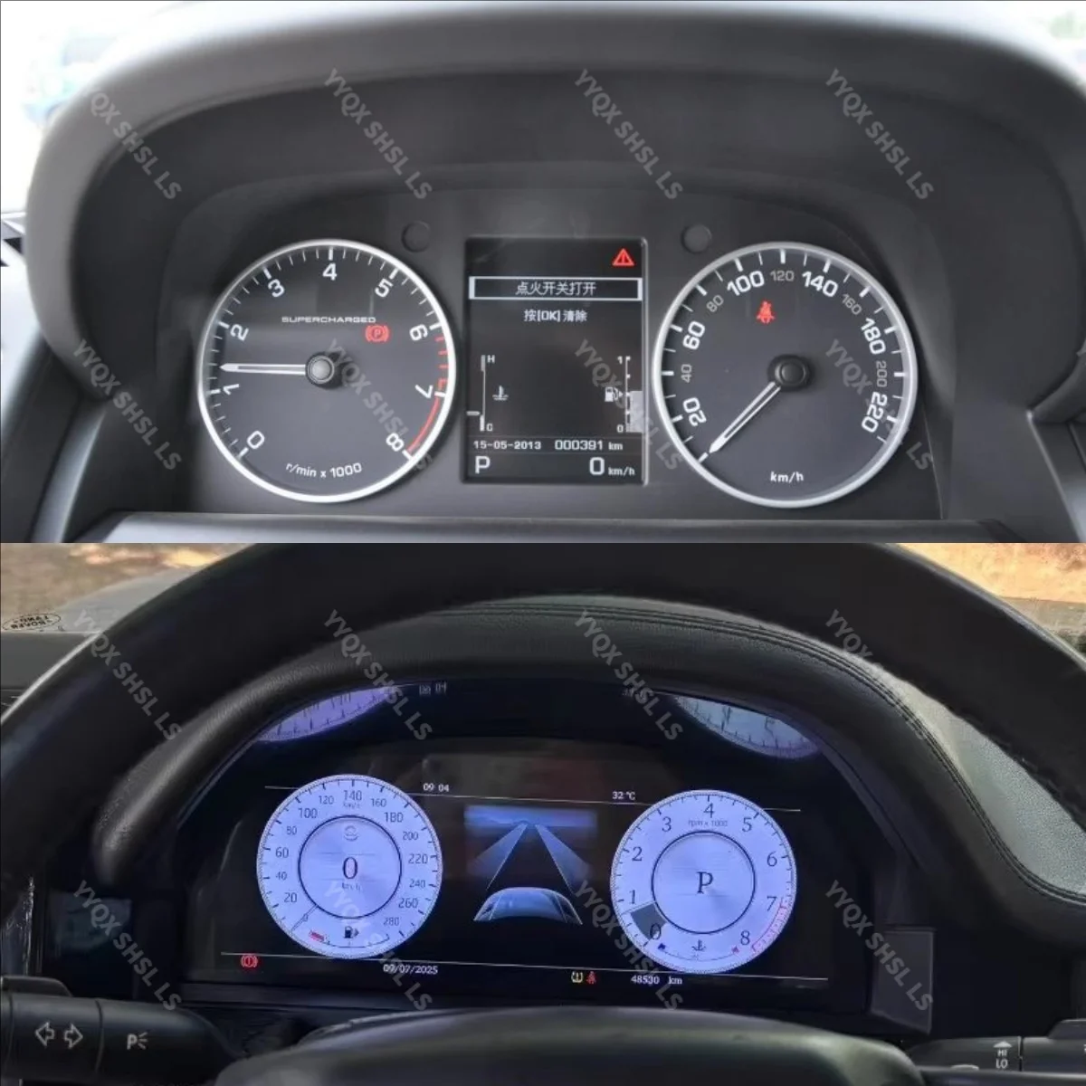 Car Auto Digital Cluster For Land Rover V8 2002-2012 Universal Dashboard Speedometer Odometer Meter Screen Virtual Cockpit Unit