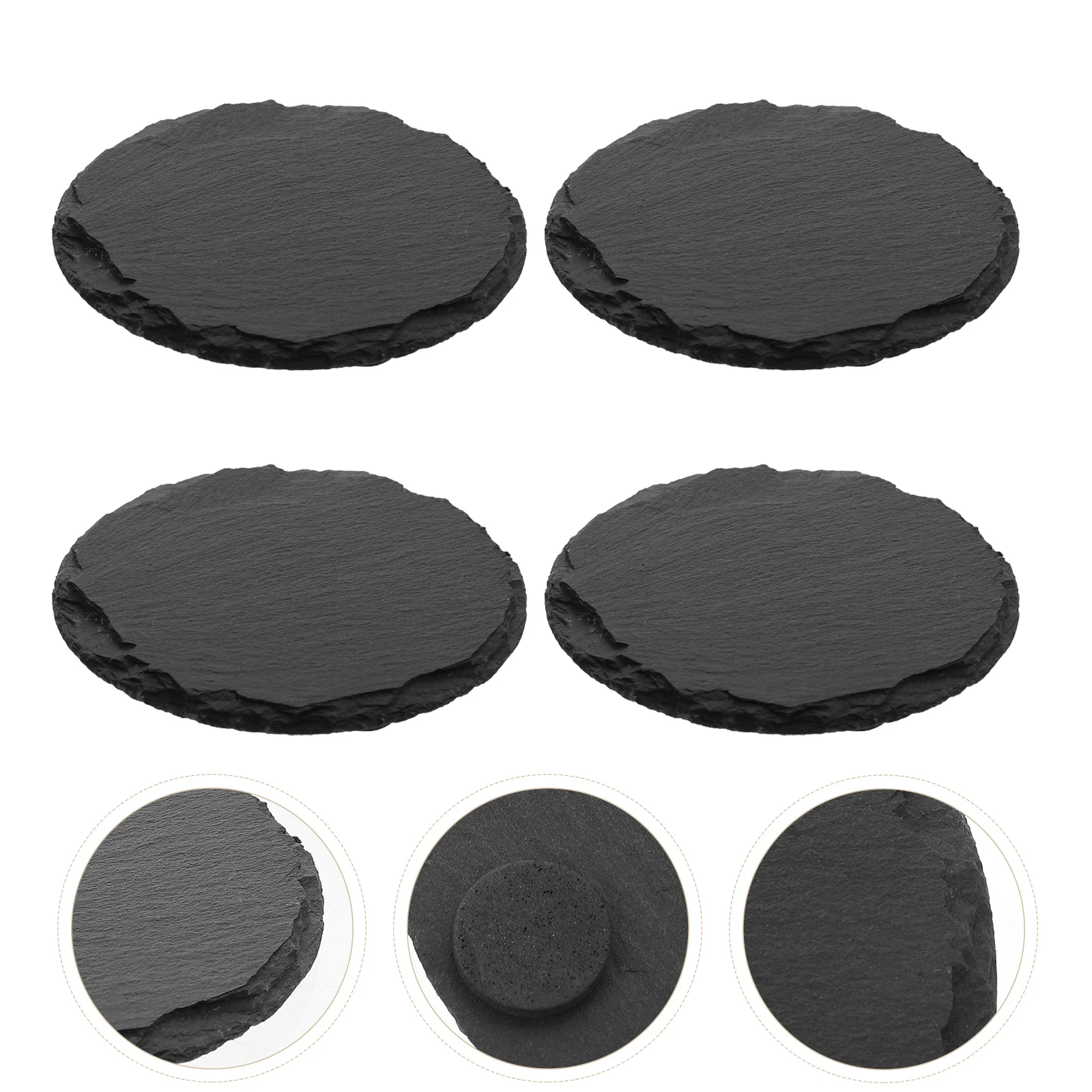 

4pcs Coasters Retro Decorative Mats Natural Table Place Mats Heat Resistant Cup Holder Drink Coaster Wear Resistant Home