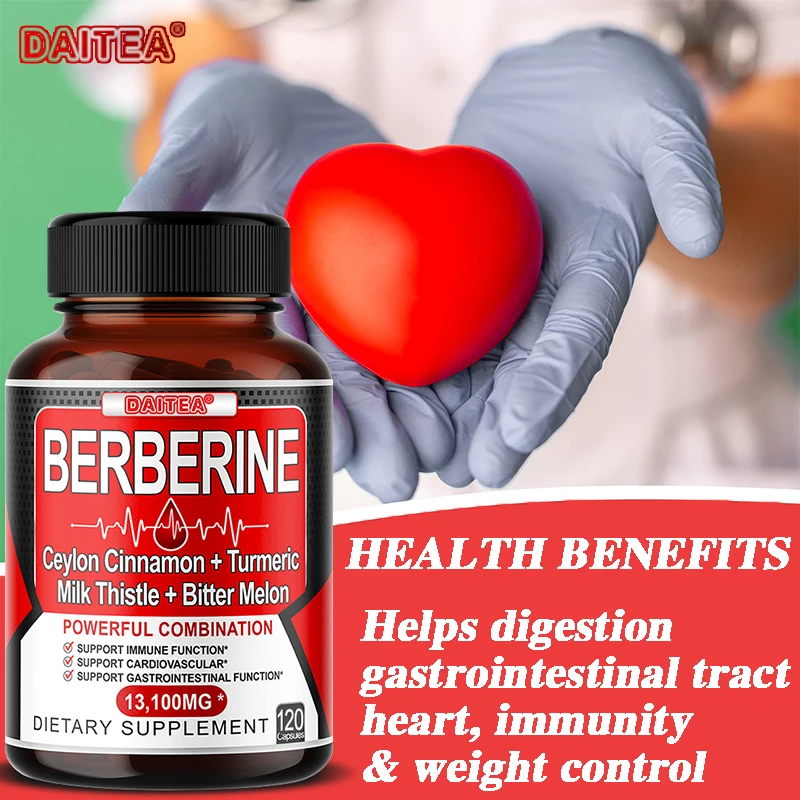 Berberine Supplements - Ceylon Cinnamon, Turmeric, Digestion, Gastrointestinal, Heart, Immunity and Weight Management