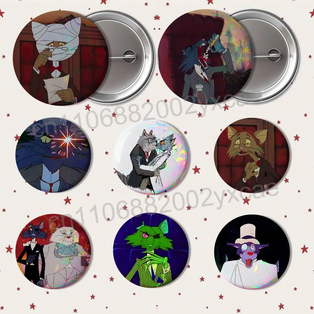 

Adult comedy Cat City Round Exquisite Badge Brooches Creative Pins For Clothes Hat Backpack Gift Accessories