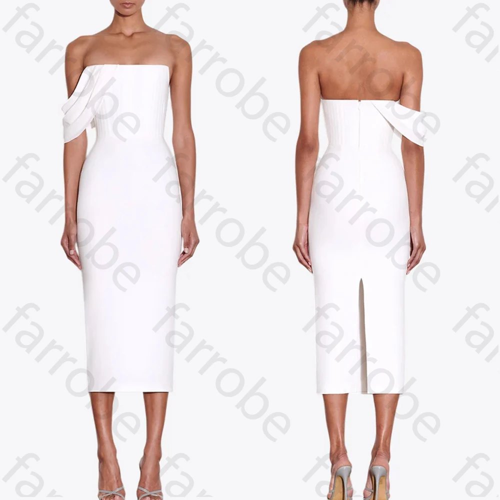 

Customized Elegant Draped Corset Strapless Midi Dress A-Line Evening Dresses Formal Exquisite High Quality Prom Party Gown Women